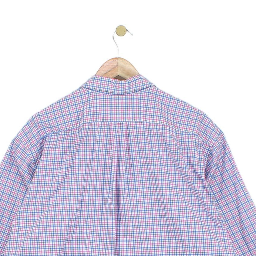 Mens Check Shirt Stretch Button Up