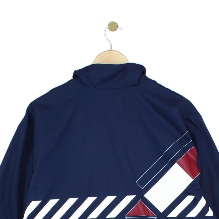 Mens Track Jacket 1/4 Zip Streetwear Logo Retro