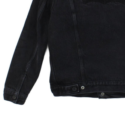 Mens Sherpa Denim Jacket Trucker Snap
