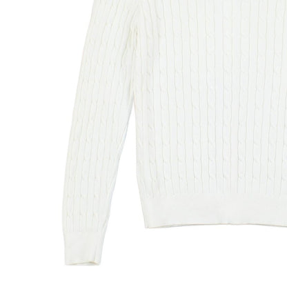 Womens Cable Knit Cardigan Stretch Cotton Long Sleeve