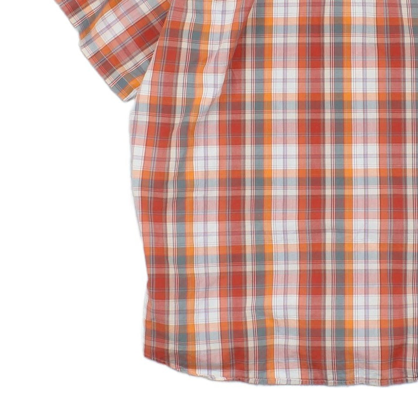 Mens Check Shirt Short Sleeve Button Up