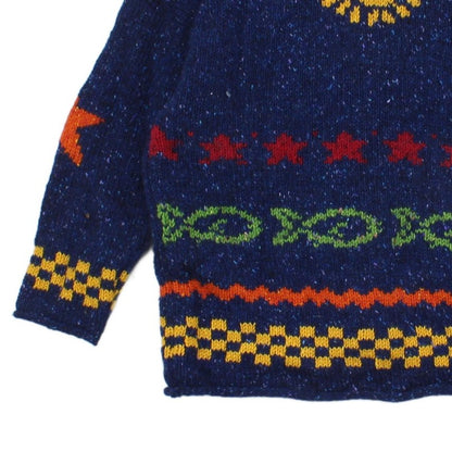Womens Chunky Knit Cardigan Relaxed Fit Patterned