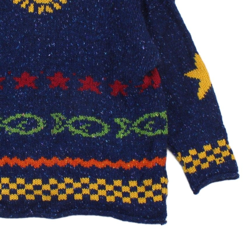 Womens Chunky Knit Cardigan Relaxed Fit Patterned