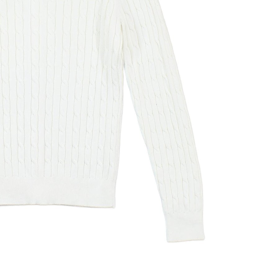 Womens Cable Knit Cardigan Stretch Cotton Long Sleeve
