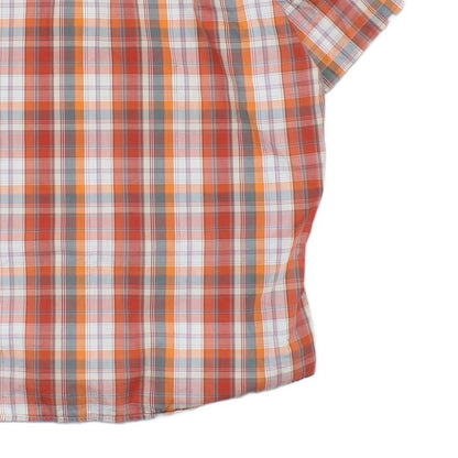 Mens Check Shirt Short Sleeve Button Up