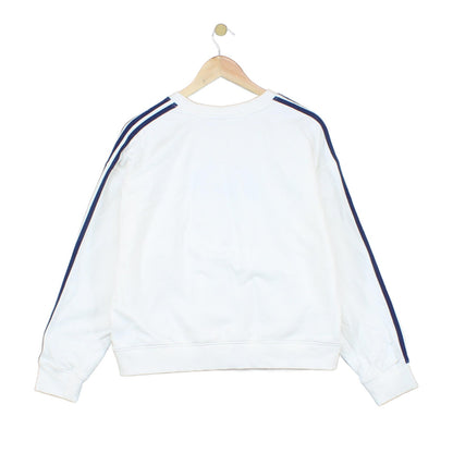 Womens Sweatshirt Embroidered Logo Stripes