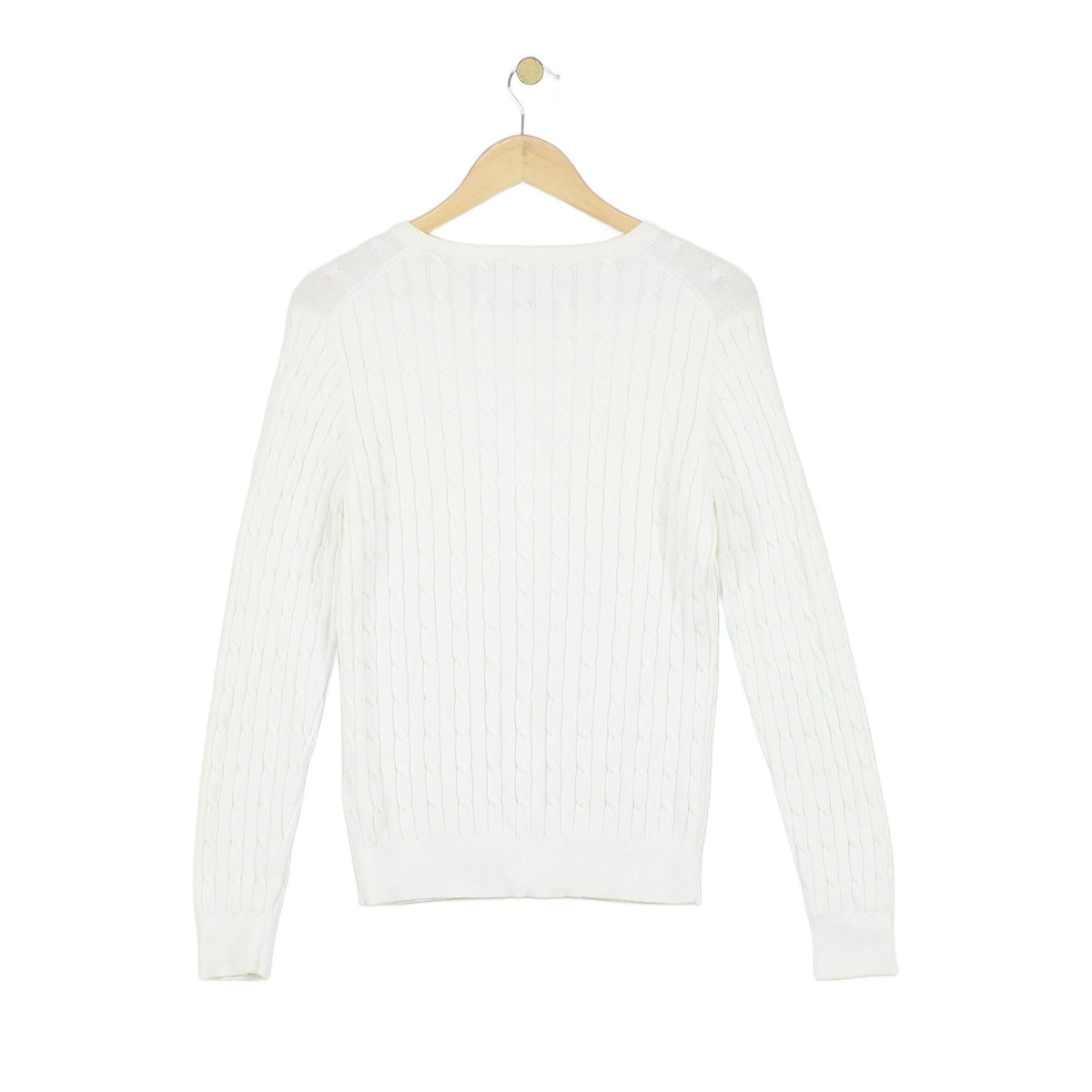 Womens Cable Knit Cardigan Stretch Cotton Long Sleeve