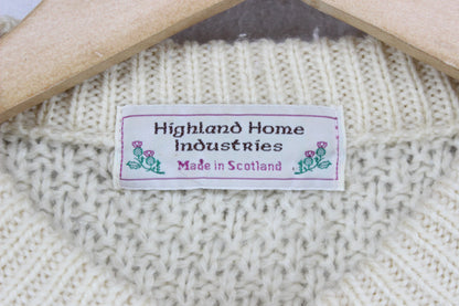 Womens Aran Knit Cardigan Uk Made Button