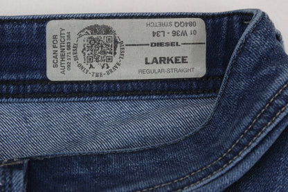 Mens Larkee Jeans Regular Straight Stretch Denim