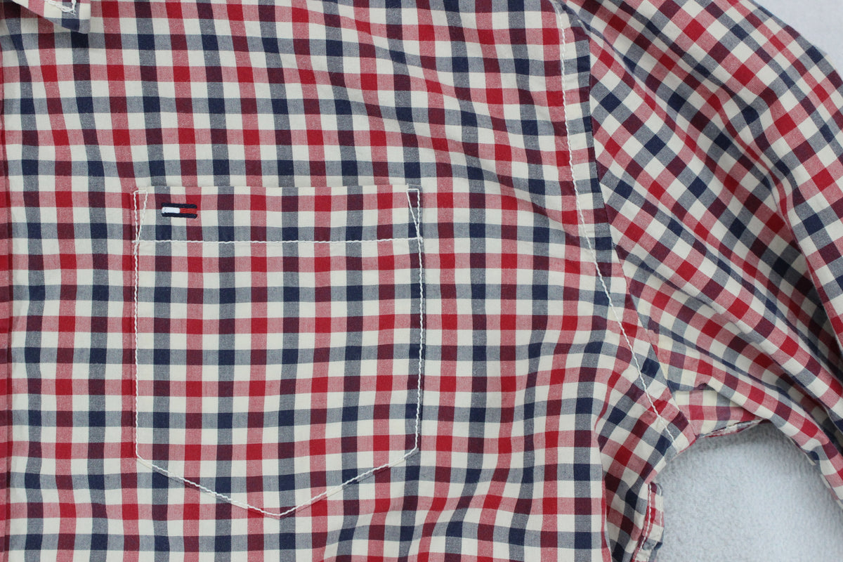 Mens Check Shirt Long Sleeve Snap