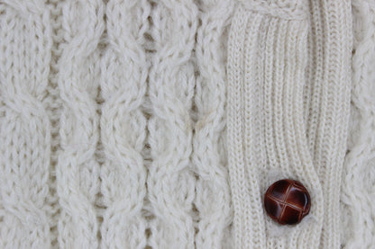 Womens Aran Knit Cardigan Uk Made Button