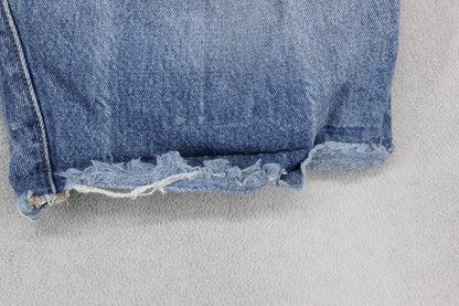 Mens Denim Shorts Classic Cut Offs Raw Hem