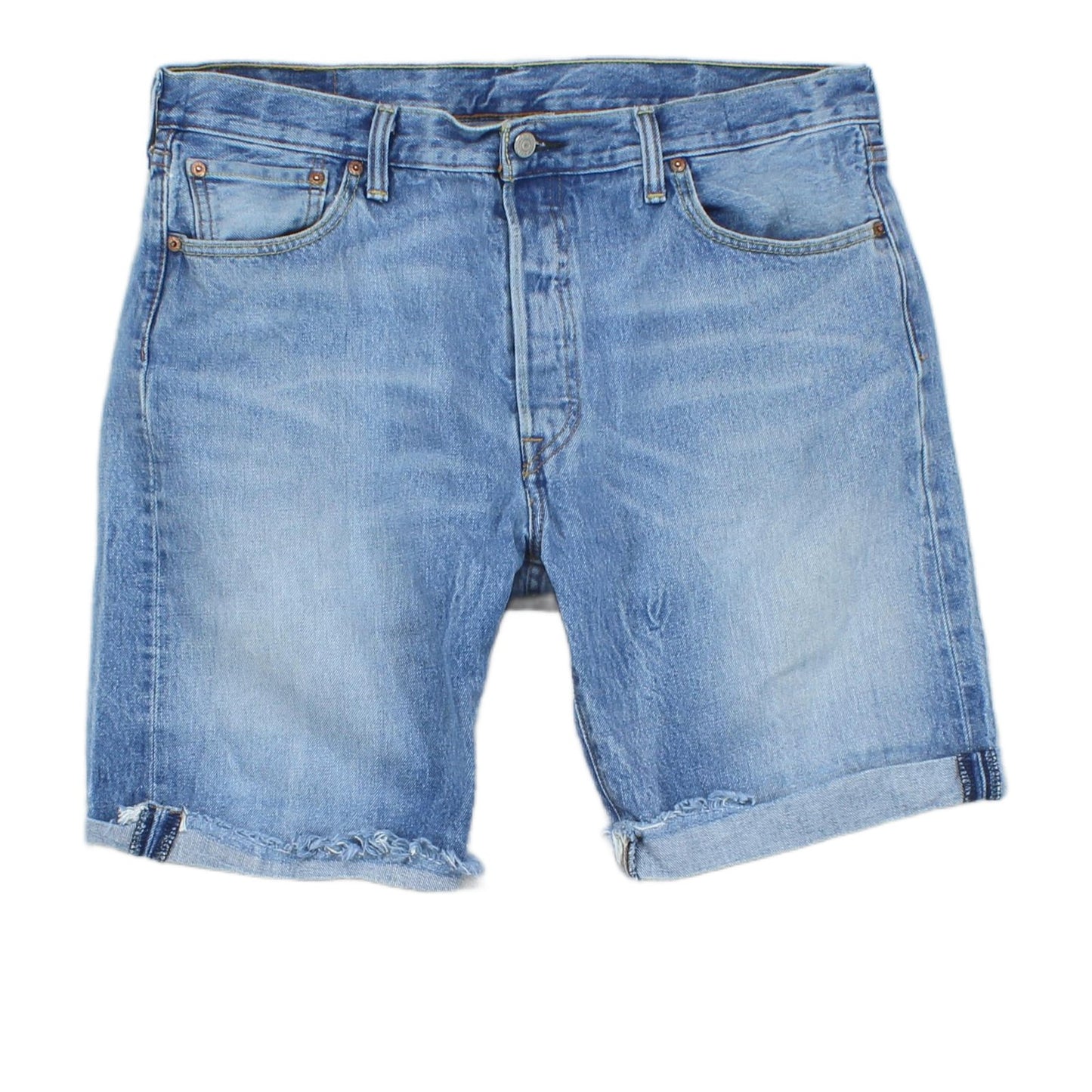 Mens Denim Shorts Classic Cut Offs Raw Hem