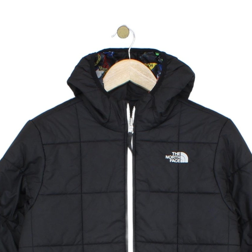Boys Quilted Jacket Hooded Full Zip Reversible