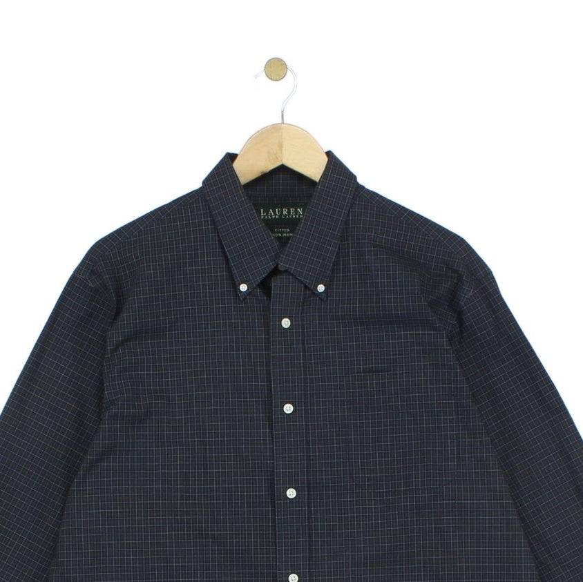 Mens Check Shirt Fitted Non Iron
