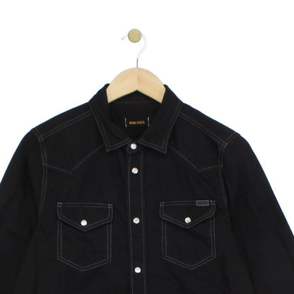 Mens Denim Shirt Long Sleeve Western Snap