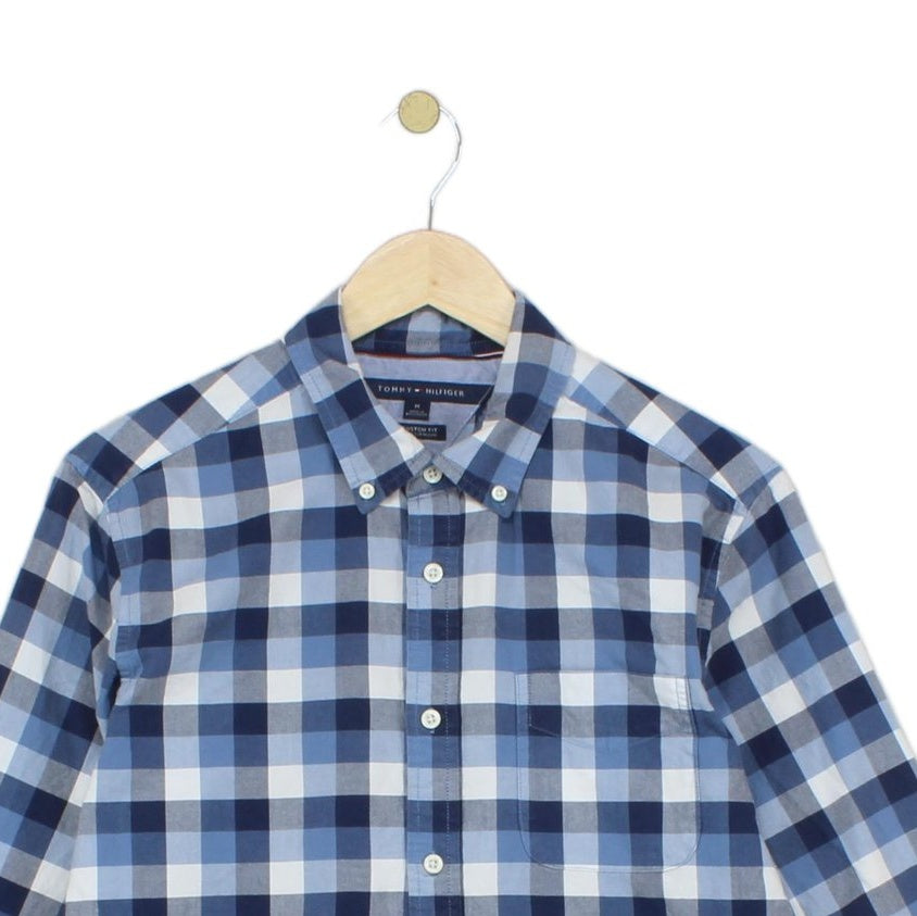 Mens Shirt Check Long Sleeve Custom Fit