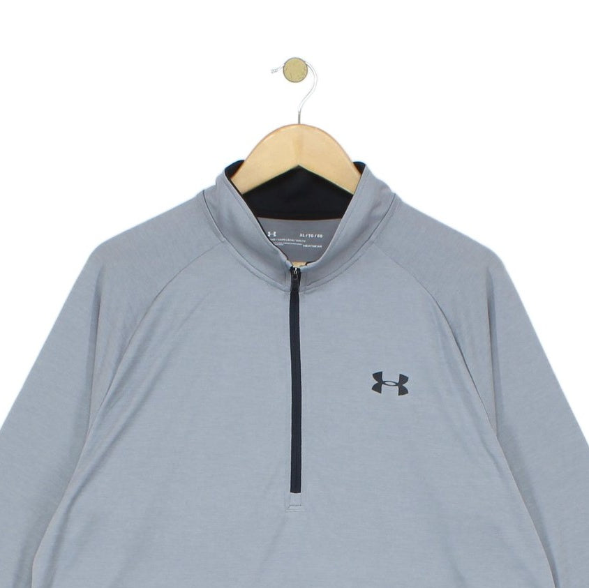 Mens 1/4 Zip T-Shirt Athletic Loose Fit Long Sleeve