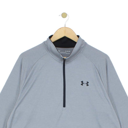 Mens 1/4 Zip T-Shirt Athletic Loose Fit Long Sleeve