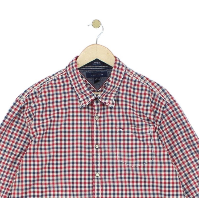 Mens Check Shirt Long Sleeve Snap