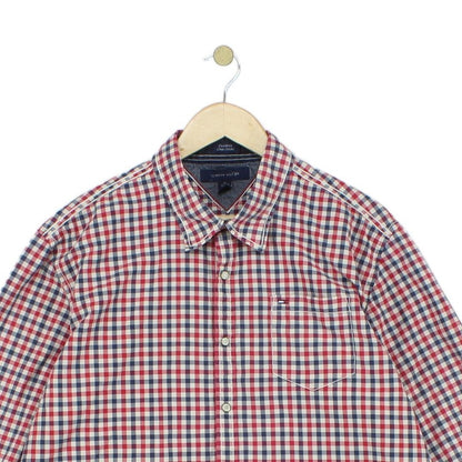 Mens Check Shirt Long Sleeve Snap