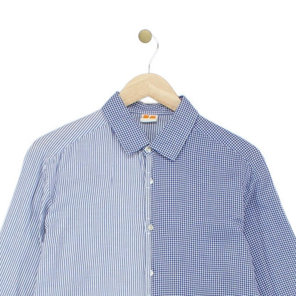 Mens Check Shirt Collared Long Sleeve