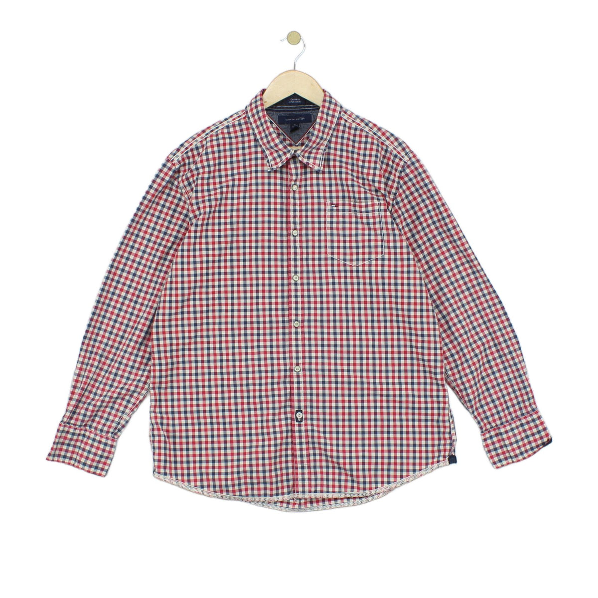 Mens Check Shirt Long Sleeve Snap