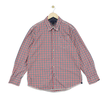 Mens Check Shirt Long Sleeve Snap