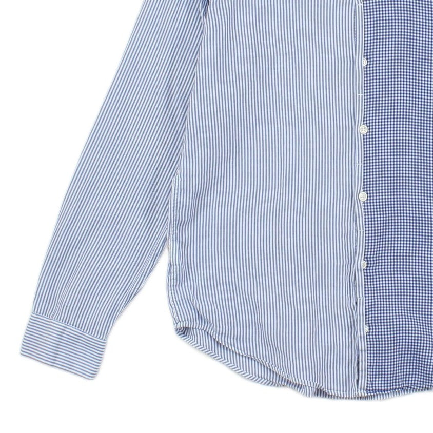 Mens Check Shirt Collared Long Sleeve