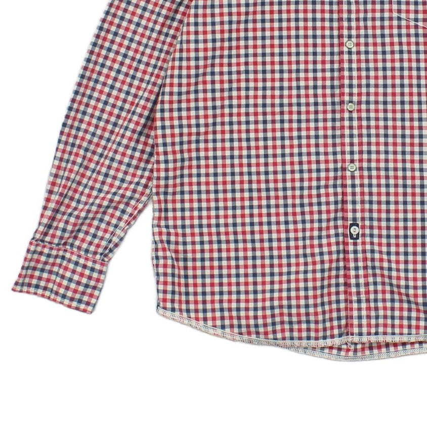 Mens Check Shirt Long Sleeve Snap
