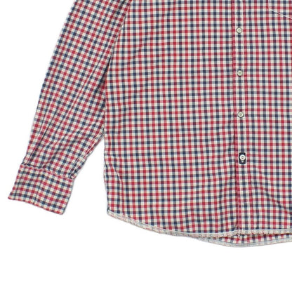 Mens Check Shirt Long Sleeve Snap