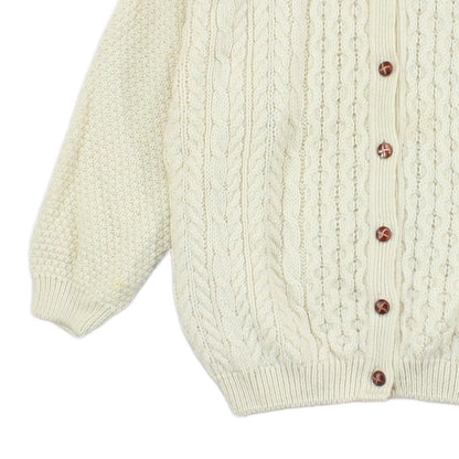 Womens Aran Knit Cardigan Uk Made Button