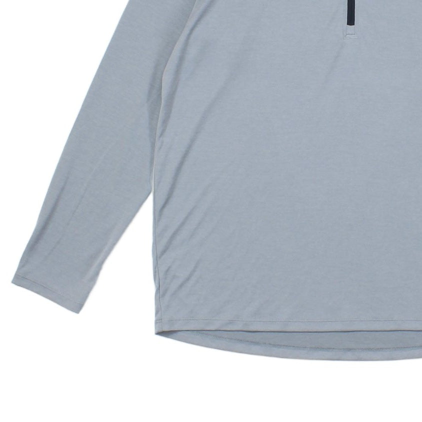 Mens 1/4 Zip T-Shirt Athletic Loose Fit Long Sleeve