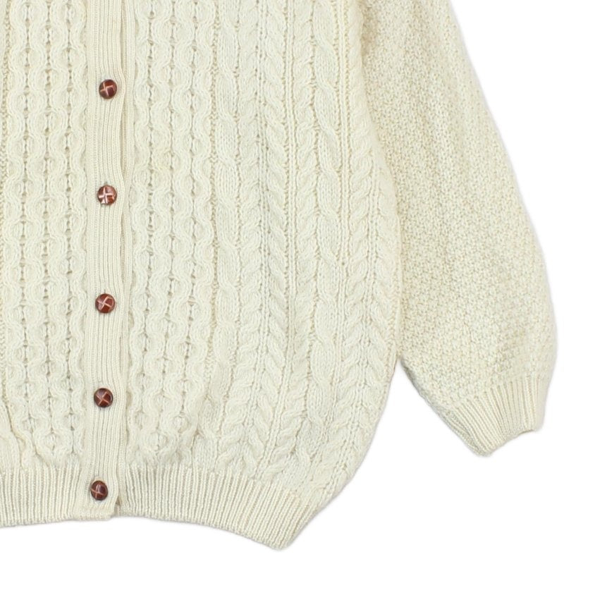 Womens Aran Knit Cardigan Uk Made Button