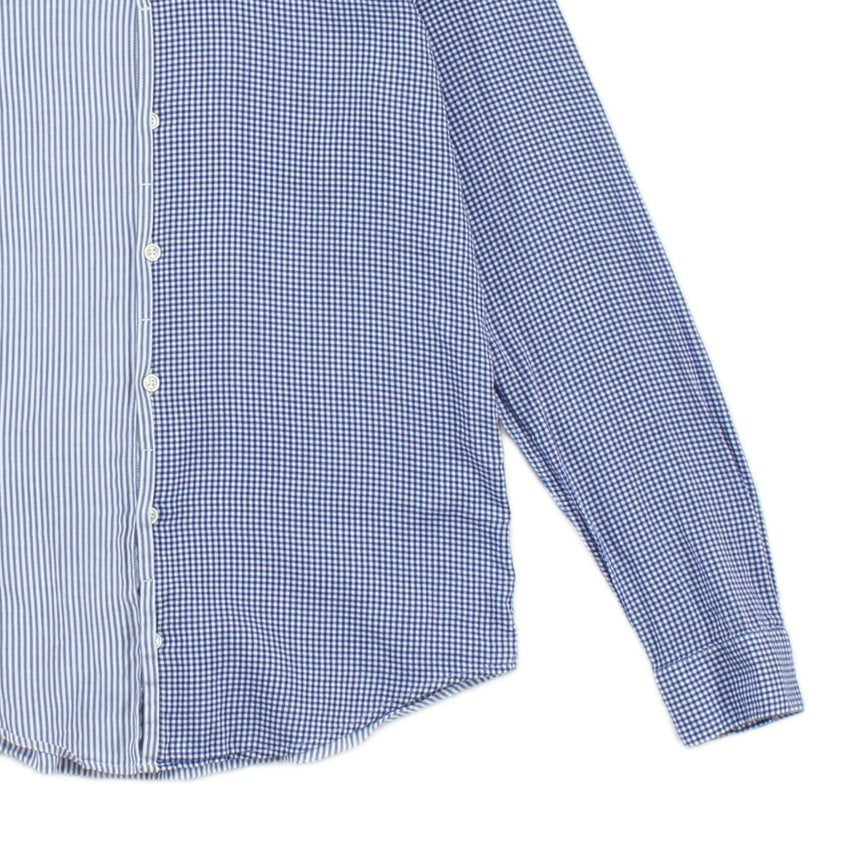 Mens Check Shirt Collared Long Sleeve