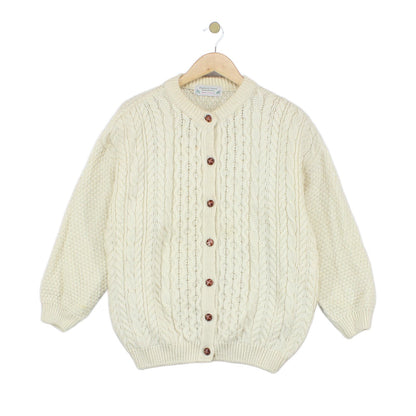 Womens Aran Knit Cardigan Uk Made Button