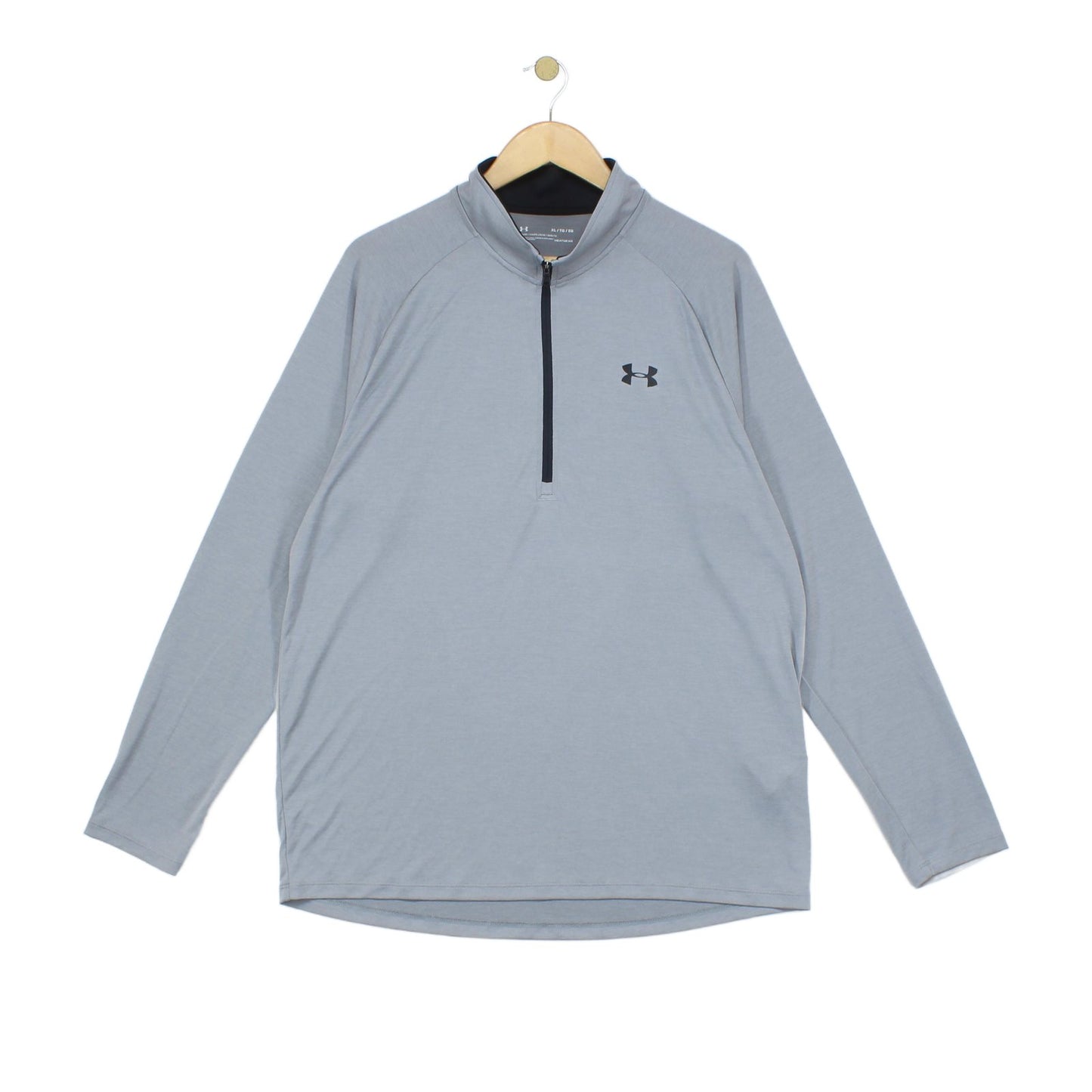 Mens 1/4 Zip T-Shirt Athletic Loose Fit Long Sleeve