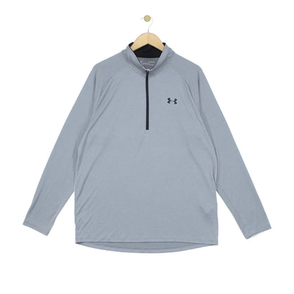 Mens 1/4 Zip T-Shirt Athletic Loose Fit Long Sleeve