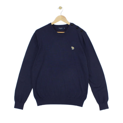 Mens Jumper Crew Neck Knit Cotton Wool