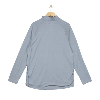 Mens 1/4 Zip T-Shirt Athletic Loose Fit Long Sleeve