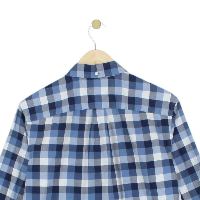 Mens Shirt Check Long Sleeve Custom Fit