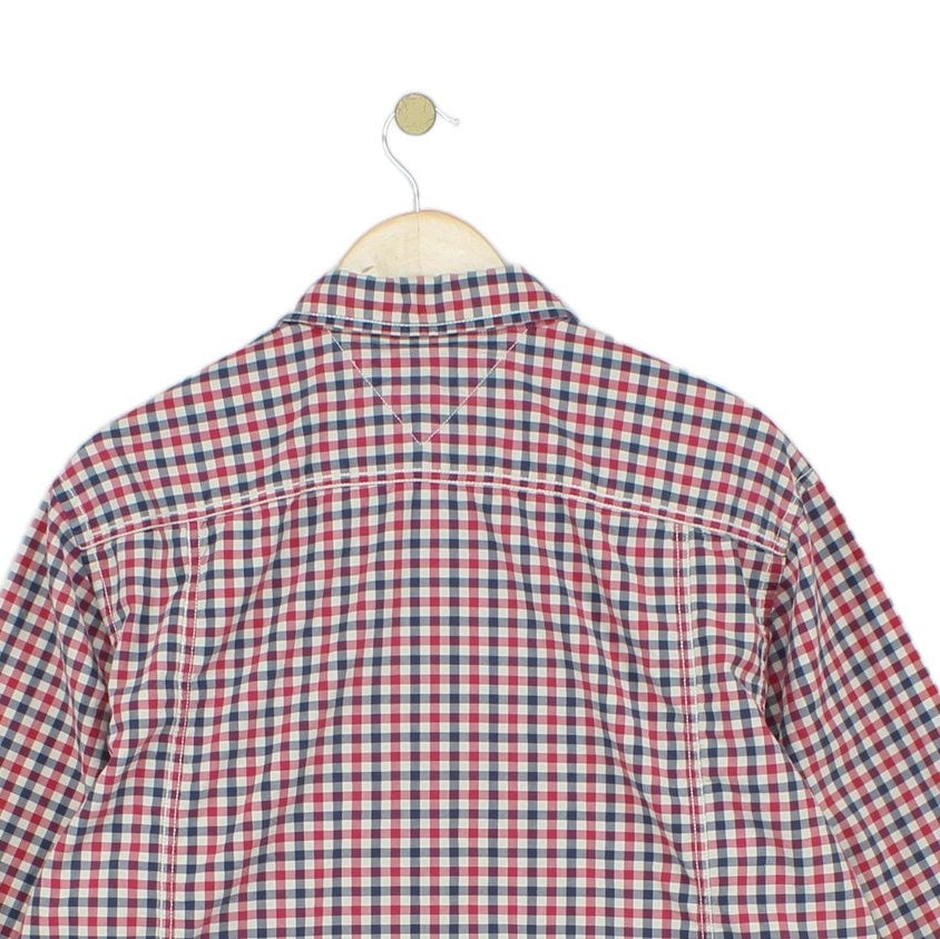 Mens Check Shirt Long Sleeve Snap