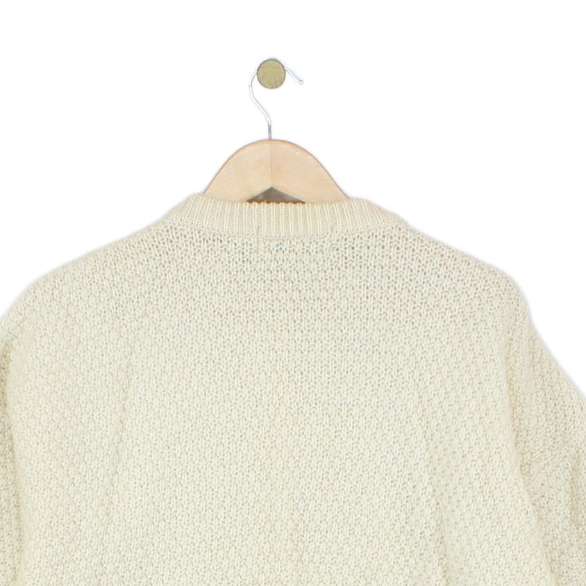 Womens Aran Knit Cardigan Uk Made Button