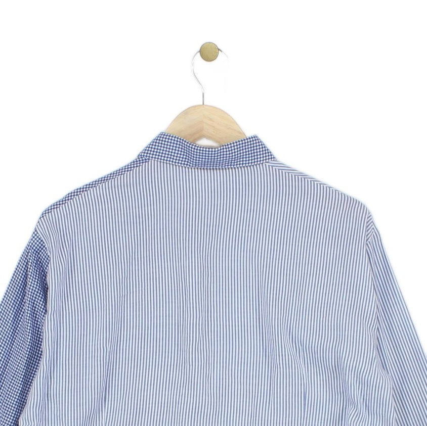 Mens Check Shirt Collared Long Sleeve