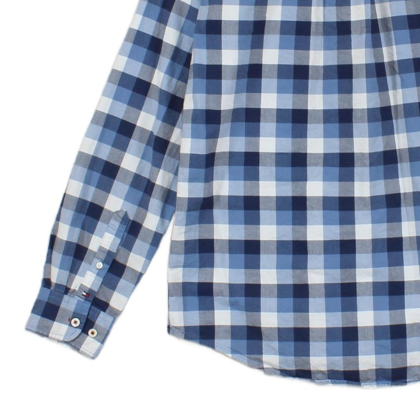 Mens Shirt Check Long Sleeve Custom Fit