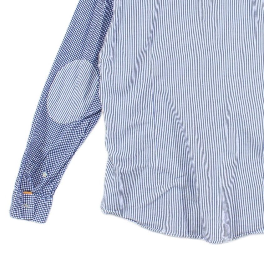 Mens Check Shirt Collared Long Sleeve