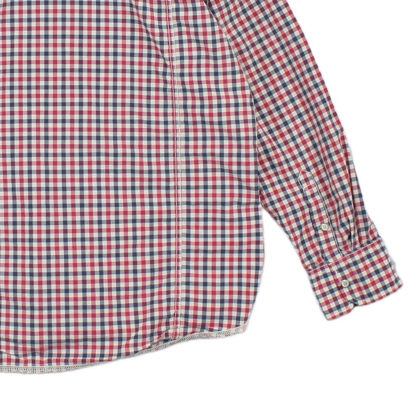 Mens Check Shirt Long Sleeve Snap