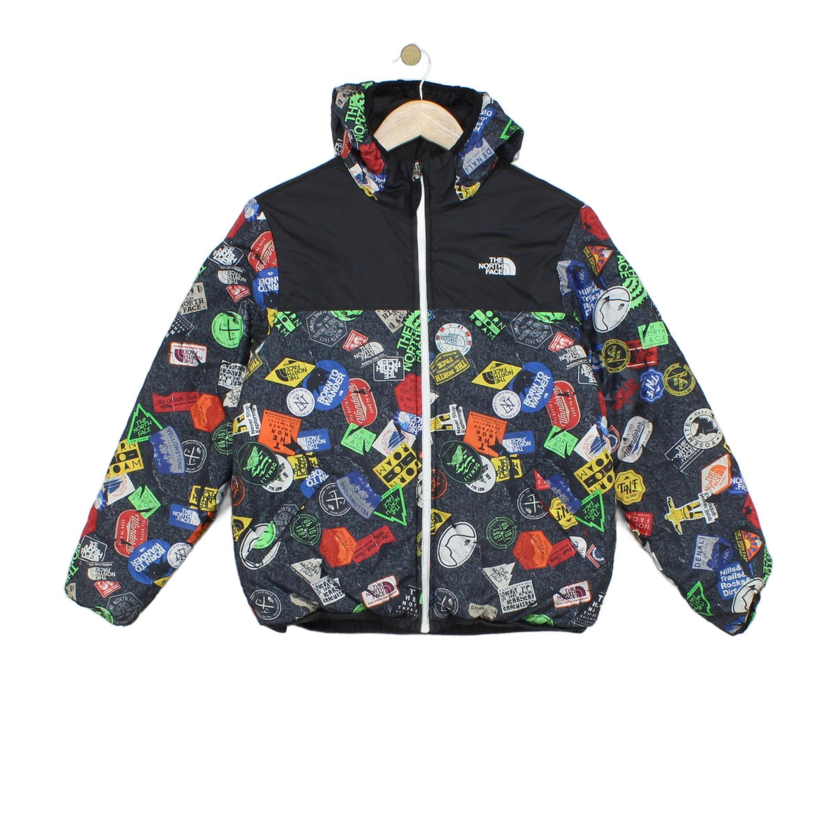 Boys Quilted Jacket Hooded Full Zip Reversible
