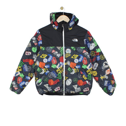 Boys Quilted Jacket Hooded Full Zip Reversible
