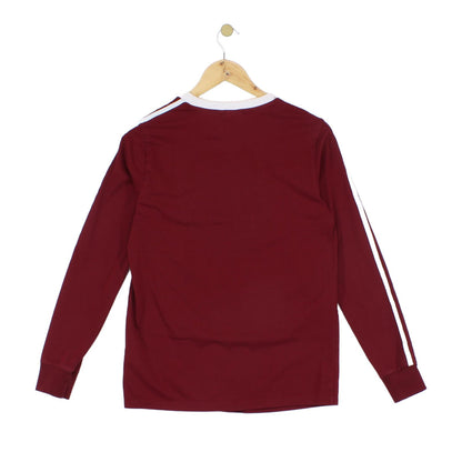Womens T-Shirt Athletic Retro Long Sleeve